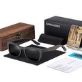 Black Bamboo Wooden Frame Sunglasses - BuzzerFish